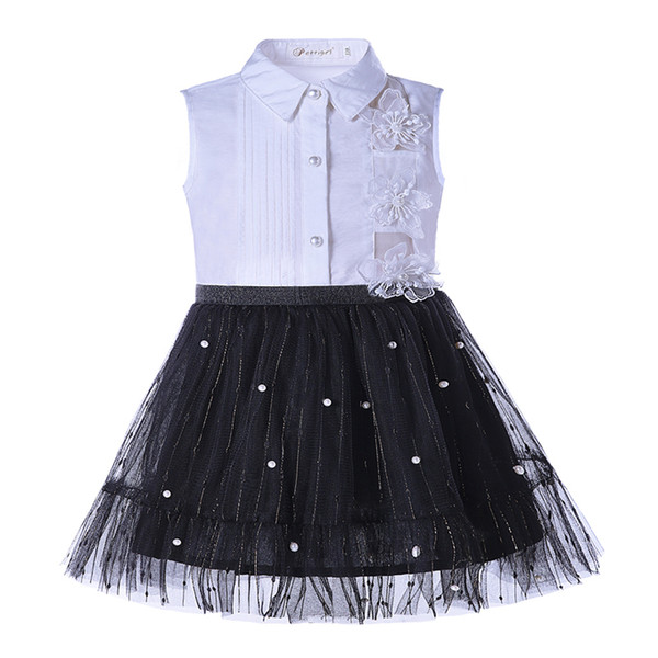 Pettigirl Cotton Lace Girl Dress 2018 Summer New Flower Girls Clothing Sets Sleeveless Children Tutu Party Girl Dresses G-DMCS003-1374