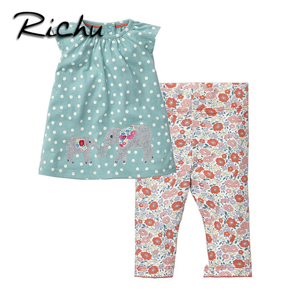 Richu 2018 summer baby girls clothing sets 2pcs sleepwear clothing for girls 4 5 years children clothing boys sets summer