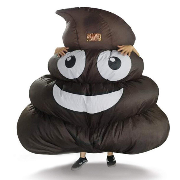 Giant Poop Emoji Inflatable Costume for Adult Kids Halloween Party Game