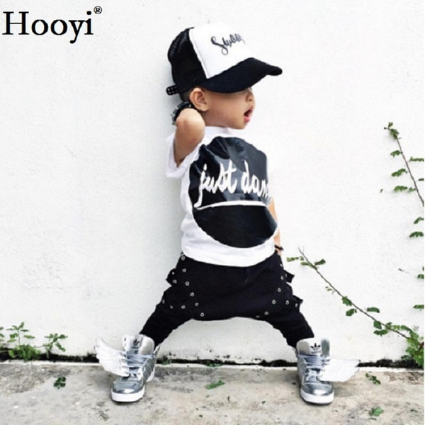 Just Dawn Baby Boy Clothes Set Fashion Newborn Clothing Suit Cotton Black White Toddler Tracksuit Girls Outfit T-Shirt + Trouser jumpsuits