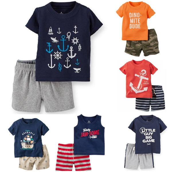 Pirate Baby Clothes Set Casual Boys Outfits 100% Cotton Children Tee Shirts Pant Clothing Suit Captain Toddler Outfit Top Anchor