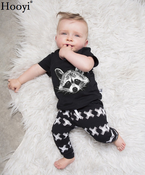 2018 New Fashion Baby Clothes Suits Summer Raccoon T-Shirt Cross Pant Boy Clothing Set Newborn Outfits 0 1 2 3 Year Boys Tee Shirt Panties