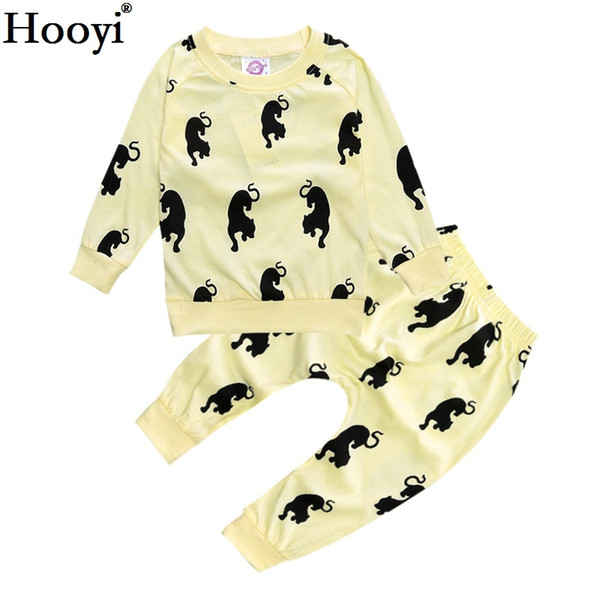 Newest Baby Girls Clothes Suits Tiger Tee Shirts Pants Long Boys Outfits Leopard 2pcs Clothing Sets Children Sport Suits Cotton