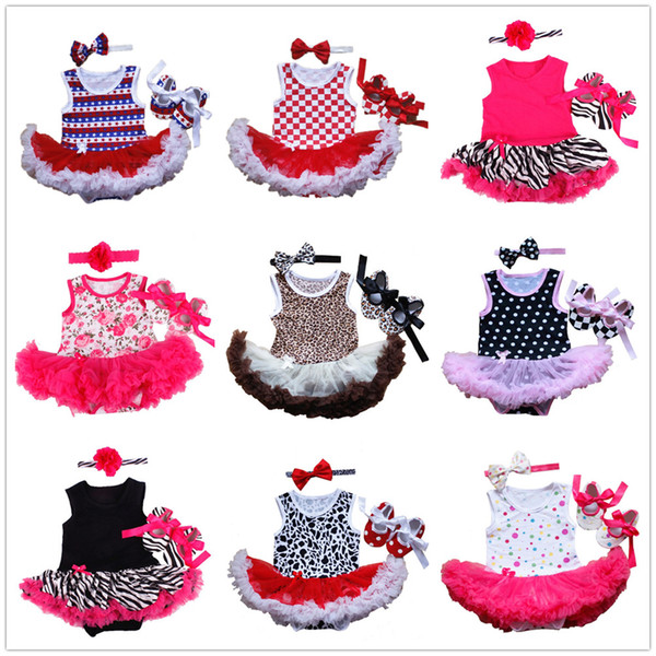 Summer Baby Girl Clothes Suit Newborn Bodysuit Shoe Hairband 3pcs Set Infant Jumpsuits Tutu Dress First Walker Lace Dress Shirts