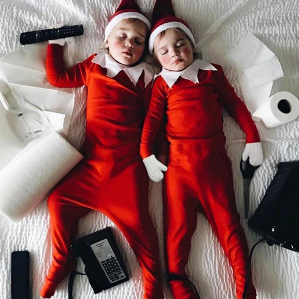 Fleece Father Christmas Newborn Clothes Suit Winter Baby Boy Rompers Hat 2pcs Suits Pajamas Jumpsuits Santa Costumes Sleepwear 0-1Year