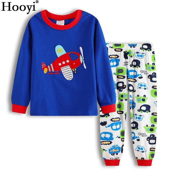 Air Plane Baby Boys Clothes Suits Children Pajamas Kids Sleepwear Blue Toddler Nightgown 2 3 4 5 6 7 Home Clothing Sleep Suit