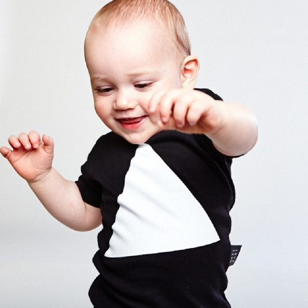 Hooyi 2018 Baby Boy Clothes Set Fashion Children T-Shirt Star Pant Cotton Clothing Suit Outfit Newborn Jumpsuit Black Triangle Tops