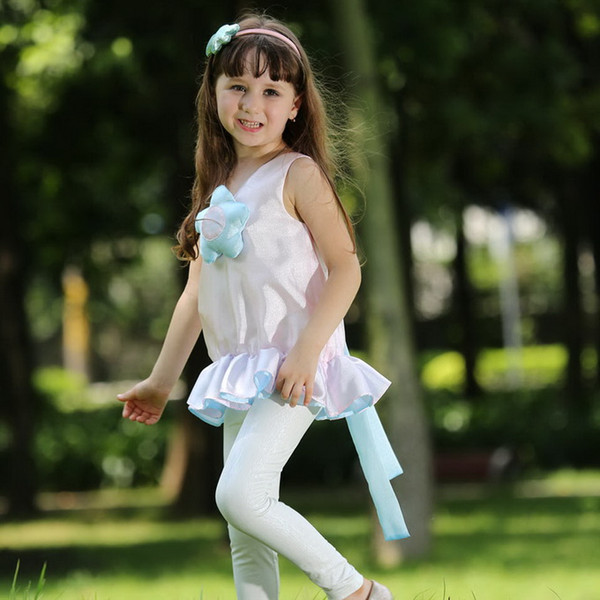 Pettigirl 2016 Retail Fashion Girls Flower Top And Leggings 2pcs Clothing Sets For Children Clothes CS80630-9