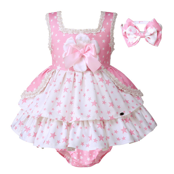 Pettigirl Girls Princess Clothing Set Pink Stars With PP-pants Kids Summer Clothes Girls Flower Child Clothes G-DMCS101-B177