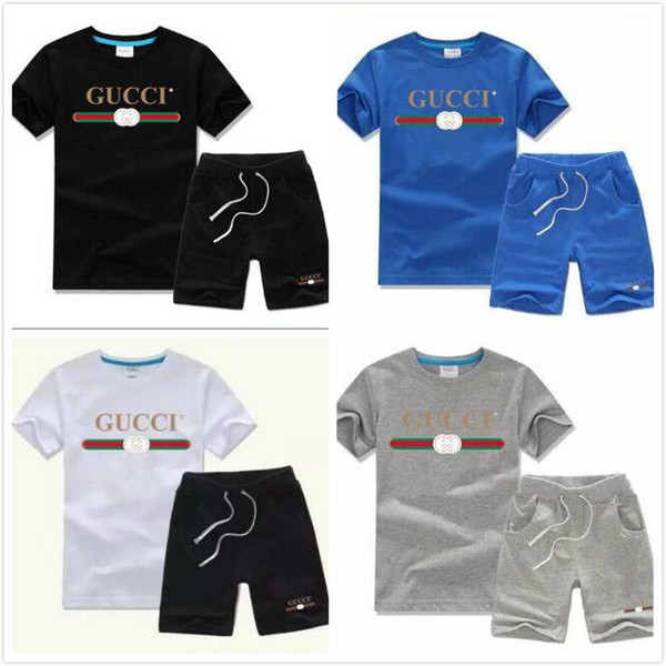 HOT SELL New Style Children's Clothing For Boys And Girls Sports Suit Baby Infant Short Sleeve Clothes Kids Set 2-13 Age