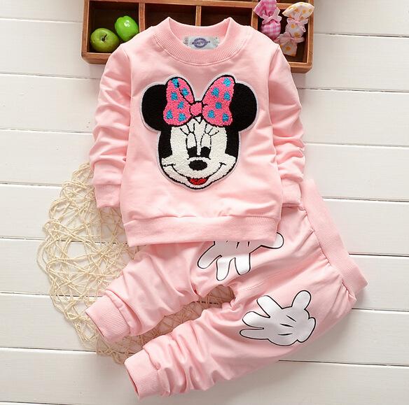 2018 Newborn Baby Girls Clothes Set Cartoon Long Sleeved Tops + Pants 2PCS Outfits Kids Bebes Clothing Childrens Jogging Suits