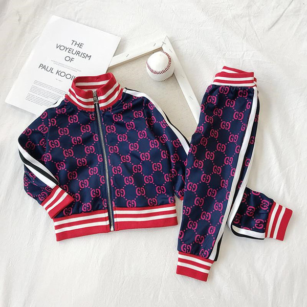 Baby Clothes for Kids Sport Suit Spring Fall Set Vetement Garcon Cardigan Baby Jacket+trousers Toddler Clothing for Free Shipping