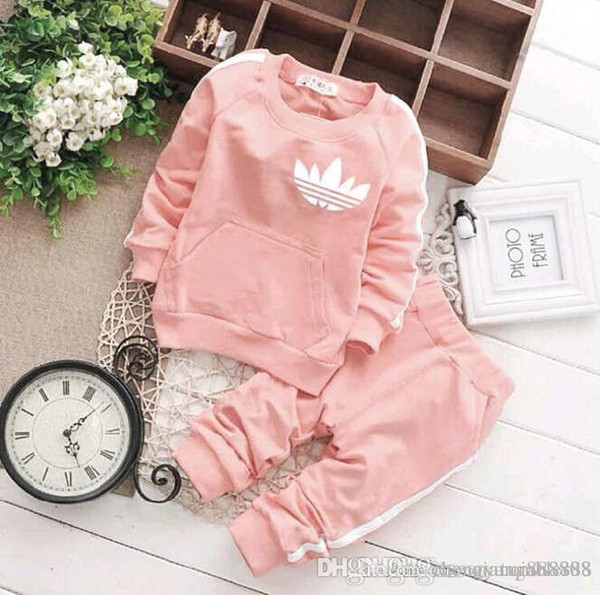 2017 AD baby boys girls tracksuits kids brand tracksuits kids coats pants 2 pcs/sets kids clothing hot sell new fashion spring autumn.