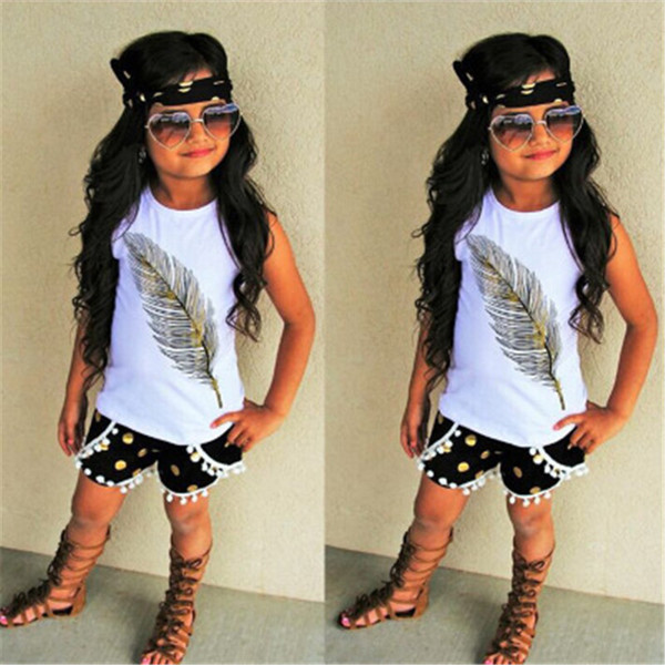 3pcs/lot New Arrival Cute Baby Girl Clothes Set 2018 Summer Toddler Kids Sleeveless Tops+shorts Headband Children Outfit Girls Clothing 0-4t