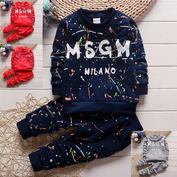 2-ps Toddler Baby Boys Girl Clothes top+Pants Kids Sportswear Clothes Children Sportswear clothing autumn clothing 1-4Years free delivery