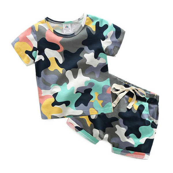 baby boy clothes 2017 summer outfits Cotton T-shirt Tops+Shorts Fashion Kids Children's day gift Casual Clothing Sets