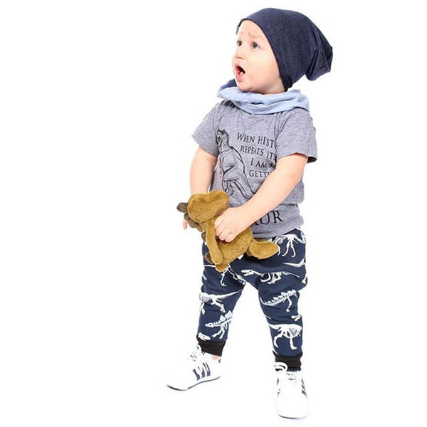 Brand New Toddler Infant Kids Baby Boys Dinosaur Top T-shirt Pants Leggings 2Pcs Casual Summer Sunsuit Outfit Clothes 0901308