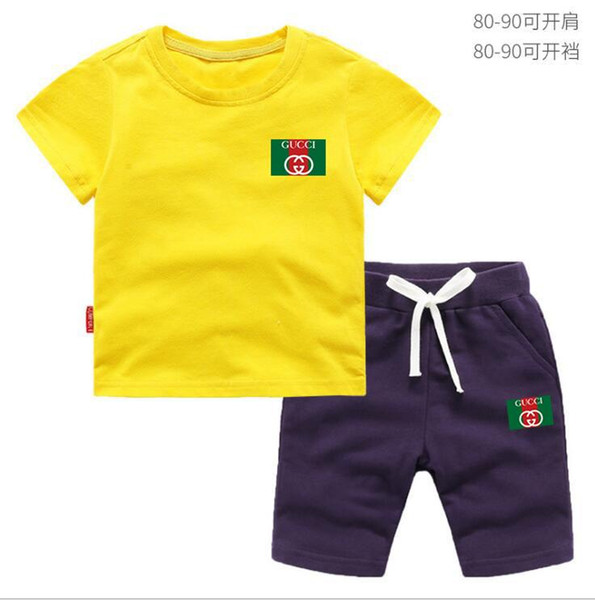 2020 Baby Boys And Girls Designer T-shirts And Shorts Suit Brand Tracksuits Kids Clothing Set Hot Sell Fashion Summer Children's Clothi