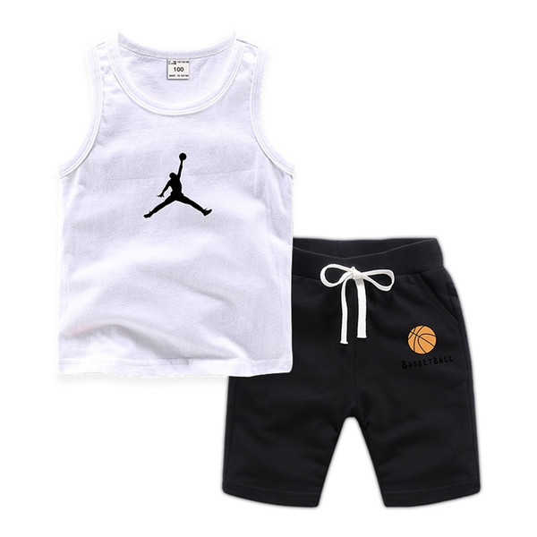 2019 Summer Boys Vest Set Girl Clothing Sets Children's Sleeveless Sweater Suit Baby Shorts Clothing 11 Color