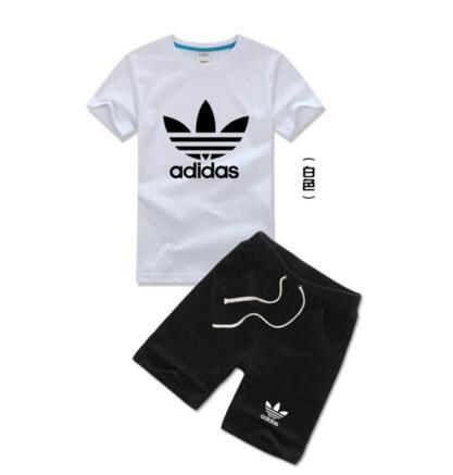 HOT SELL New Style Children's Clothing For Boys And Girls Sports Suit Baby Infant Short Sleeve Clothes Kids Set 2-7Age