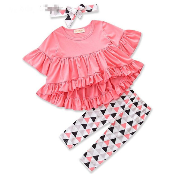 Children's clothes girls spring/summer ins hot style irregular coat pants + + geometry tire