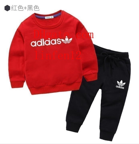 kids clothes Fashion 2-piece set Toddler clothing Boys Girl Long sleeve top+Pants Sportswear Clothes Children Sportswear clothing add-idas4