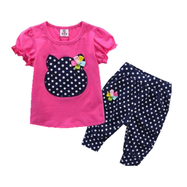 good quality girls summer clothing sets 2019 kids cotton t-shirt+pants fashion suits for girls children sports suits clothing