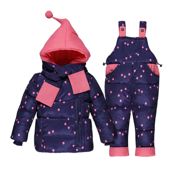 quality winter children girls clothing sets winter down jackets kids snowsuit warm kids girls ski suit down jackets parka suit