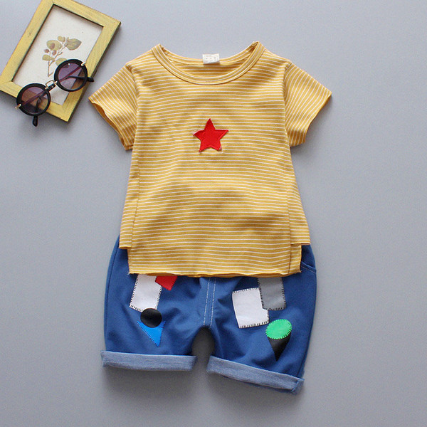 good quality baby boys clothing set summer kids cotton clothing cartoon newborn baby child clothes t shirt+short pants sets