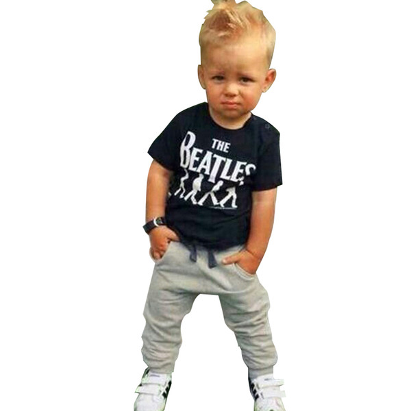 2019 Summer Children Boys Clothing Sets Letter Printed T-shirts + Pants Boys Sports Suit 1-5 Years Kids Baby Boys Clothes Set