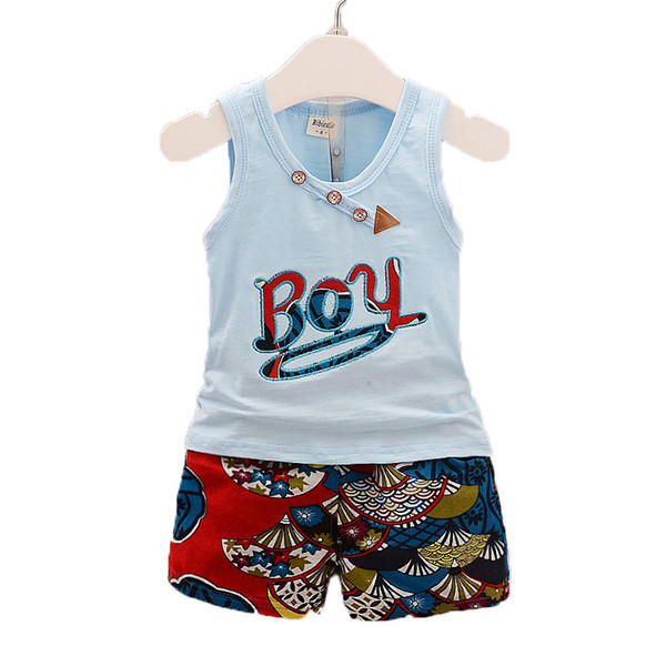 quality Summer Kids Boys Clothing Set boys shirt + Short Cotton Baby Boys Suits Set fashion Children Boy Clothes sets 2019 New