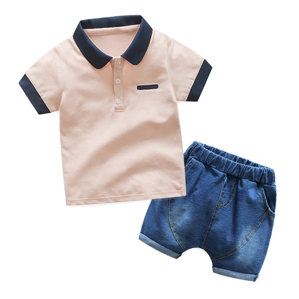 quality 2019 summer boys clothing sets new children boys casual cotton short tops+short pants 2pcs suits boys kids clothes