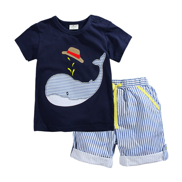 Brand Summer Boys Clothing Set 100% Cotton Cartoon T-shirts And Shorts Children Clothes Sets 2-7 Years Kids Baby Boys Sport Suit