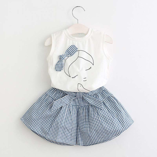 good quality new summer girls clothing set kids clothing set top vest shirt +pants 2 pieces for girls suit children clothes suit set