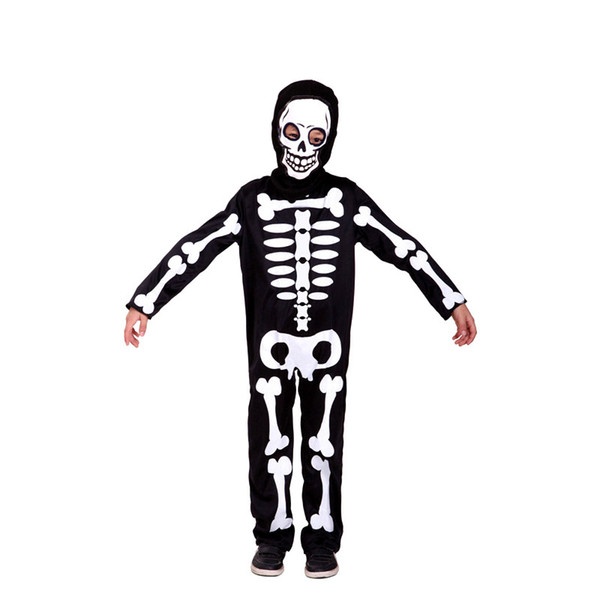 Shanghai Story Children Skeleton Costume, Halloween Scary Dress Up, Skull Outfit Halloween Cosplay Costumes For kids