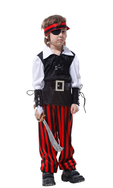 Shanghai Story Costume for Kids,Boy's Pirate Dress Up Halloween Costume Masquerade Cosplay Role Play Party Outfit