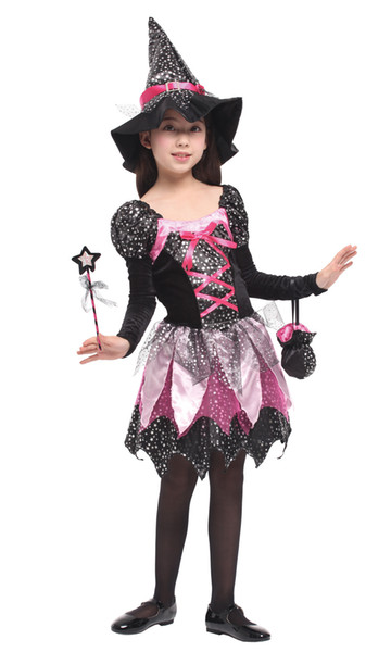 Shanghai Story Kids Dazzling Witch Girl Costume Child Costume for Girls