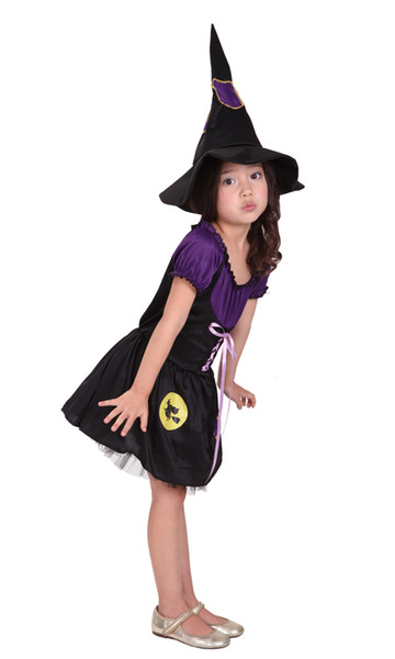 Shanghai Story Kids Child Lovely Witch girl Costumes Classic Halloween Costume Carnival Mardi Gras Party Dress