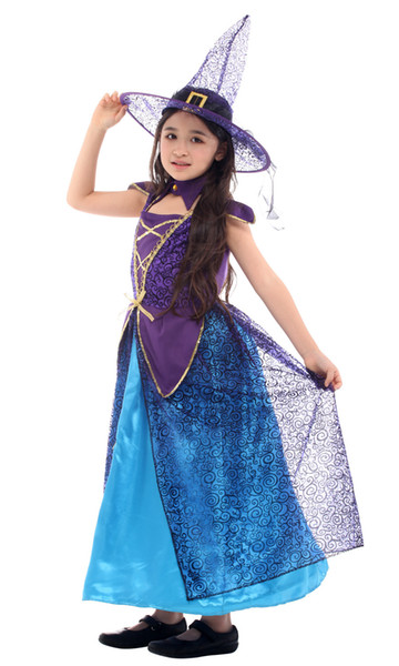 Shanghai Story Kids Child Girls Deluxe Witch Costumes Classic Halloween Costume Carnival Mardi Gras Party Dress