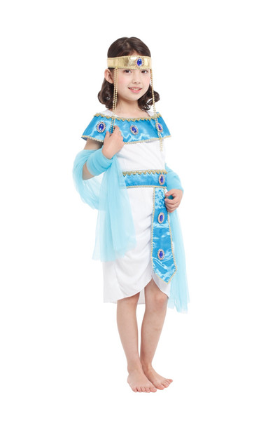 Shanghai Story Egyptian Cleopatra Costumes Pretty Egypt Princess Outfits Noble Dress for Girl Masquerade Party Performance