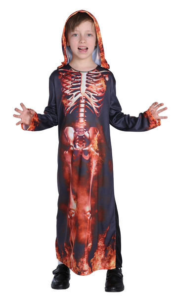 Shanghai Story Halloween Cosplay Costume Boys Skeleton Print Devil Costumes for kids Fancy Party decorations supplies