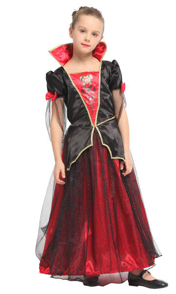 Shanghai Story Halloween Vampire Queen Costume for Kids Girls Princess Cosplay Black