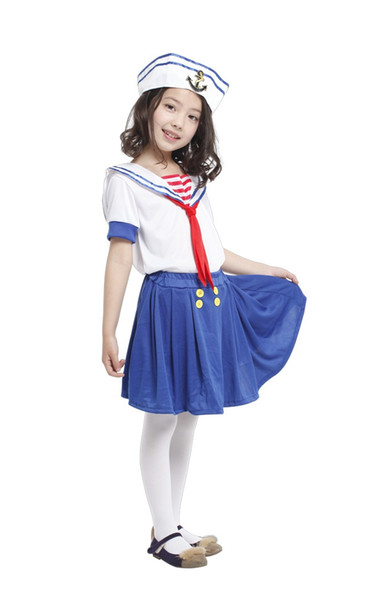 Shanghai Story Kids Child Sailor Girl Costumes Classic Halloween Costume Carnival Mardi Gras Party Dress