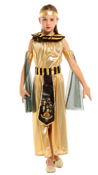 Shanghai Story Ancient Egypt Egyptian Pharaoh Cleopatra Princess Costume for Children Halloween Costumes Girl Kids Cosplay dress