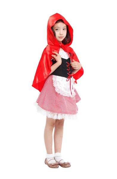 Shanghai Story children girl halloween party cosplay lovely Red Riding Hood girl costume for kids Fancy dress