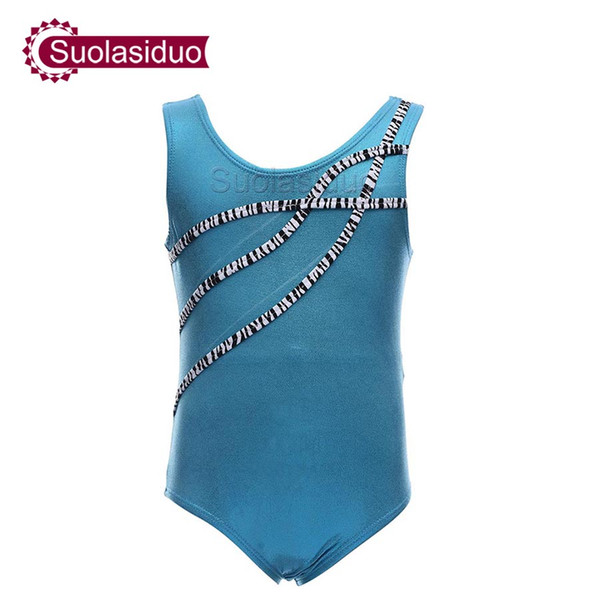 Girls Sapphire Blue Leotard Ballet Dance Kids Spandex Lycra Leotard Unitard Youth Children Gymnastic Leotards Costumes