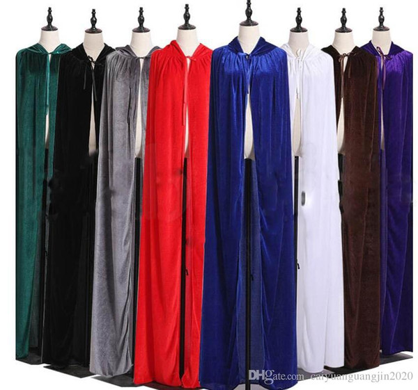 Hood Velvet Cape for Christmas Halloween Cosplay Costumes Women Men Medieval Witchcraft Cape Halloween Costume