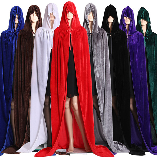 Halloween cloaks cosplay costumes medieval vintage costumes devil woman theme party death hooded gown robe kids men cape supplies