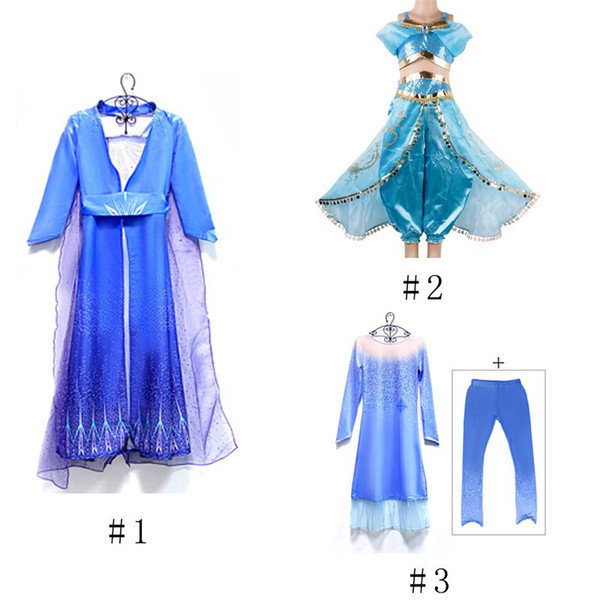 Cartoon Princess Dresses & Coats Girls Children Costumes Dresses Halloween Cosplay Clothing Princess Dress for Kids Party 100-150cm