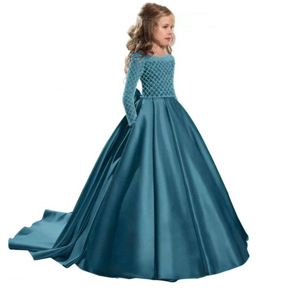 Princess Dress Children Girls Evening Party long Hollow sleeve Dress Kids Dresses For Girls Costume Flower Girls Wedding Dress